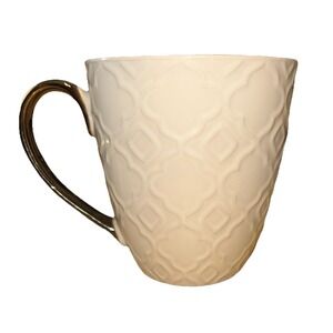 Unbranded Geometric Diamond Design Medium Size Coffee Mug Cream/Brown/Copper